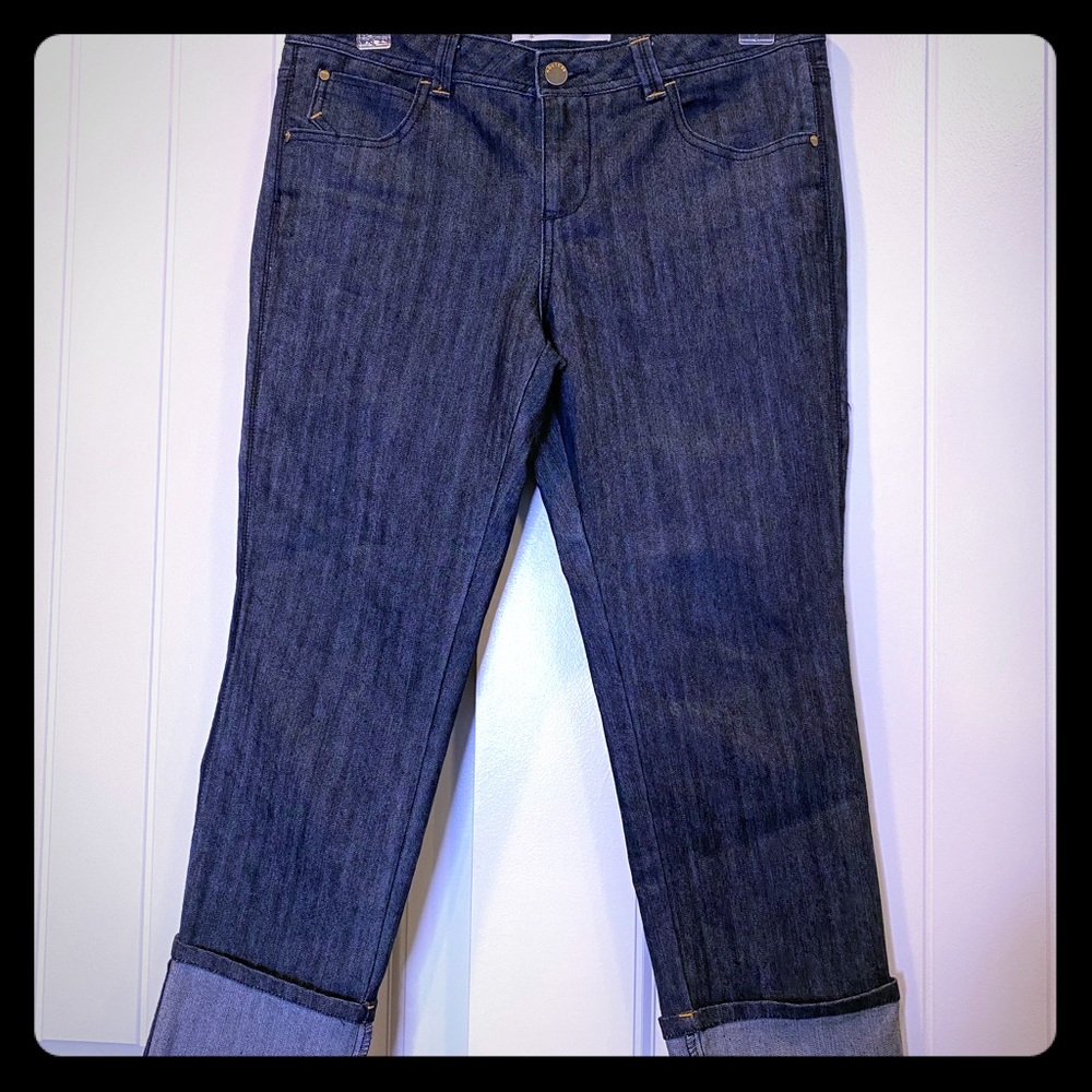 New!  Route 66 Denim Cuffed Capris